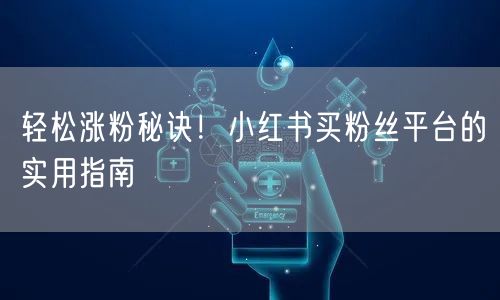轻松涨粉秘诀！小红书买粉丝平台的实用指南