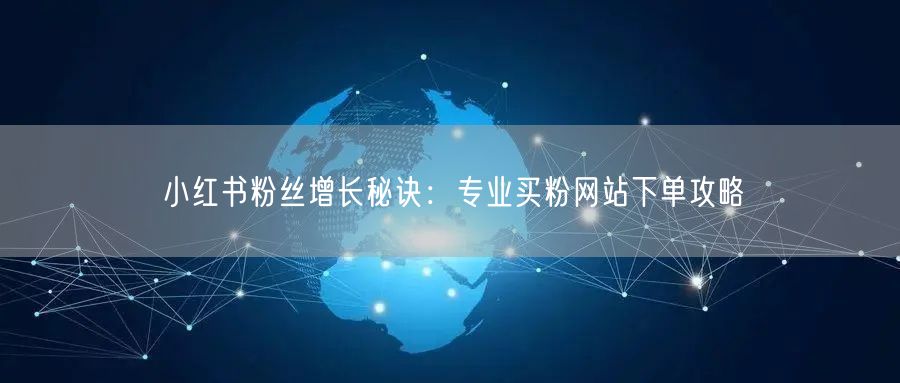 小红书粉丝增长秘诀:专业买粉网站下单攻略