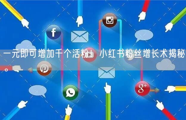 一元即可增加千个活粉！小红书粉丝增长术揭秘。