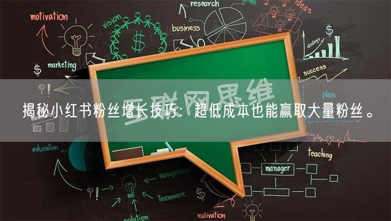 揭秘小红书粉丝增长技巧:超低成本也能赢取大量粉丝。