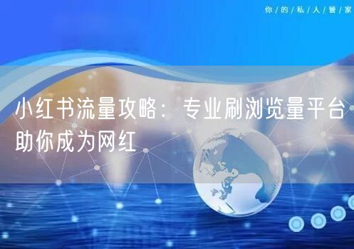 小红书流量攻略:专业刷浏览量平台助你成为网红