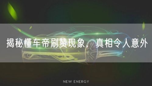揭秘懂车帝刷赞现象，真相令人意外