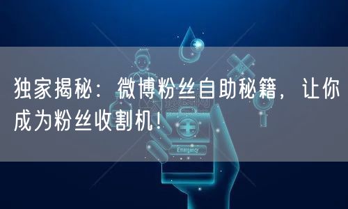 独家揭秘：微博粉丝自助秘籍，让你成为粉丝收割机！