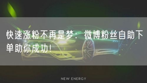 快速涨粉不再是梦:微博粉丝自助下单助你成功!