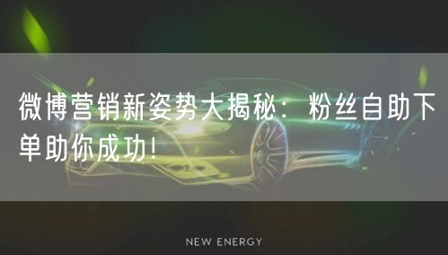 微博营销新姿势大揭秘：粉丝自助下单助你成功！