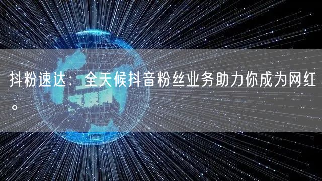 抖粉速达:全天候抖音粉丝业务助力你成为网红。