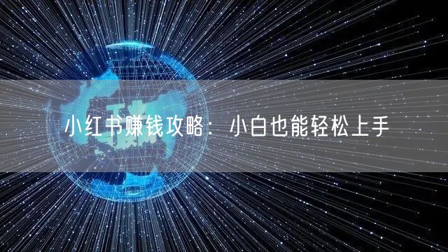 小红书赚钱攻略：小白也能轻松上手