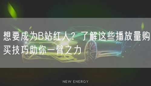 想要成为B站红人?了解这些播放量购买技巧助你一臂之力
