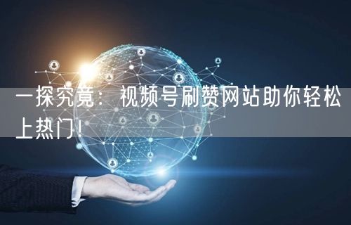 一探究竟：视频号刷赞网站助你轻松上热门！