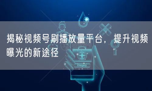 揭秘视频号刷播放量平台，提升视频曝光的新途径