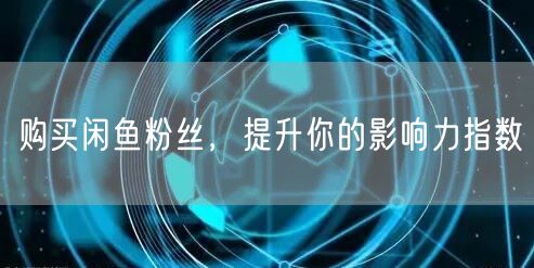 购买闲鱼粉丝，提升你的影响力指数