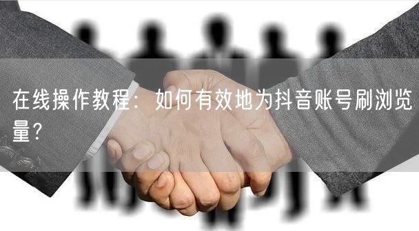 在线操作教程:如何有效地为抖音账号刷浏览量?