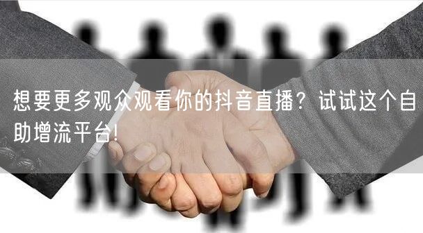 想要更多观众观看你的抖音直播?试试这个自助增流平台!