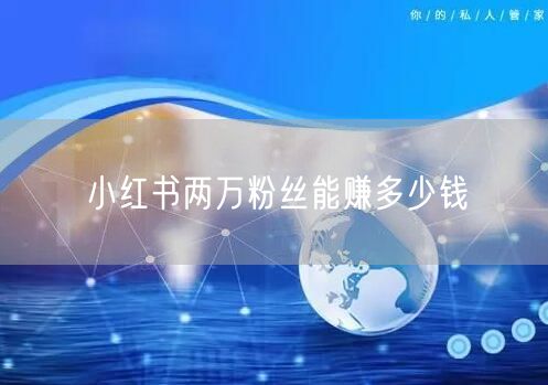 小红书两万粉丝能赚多少钱